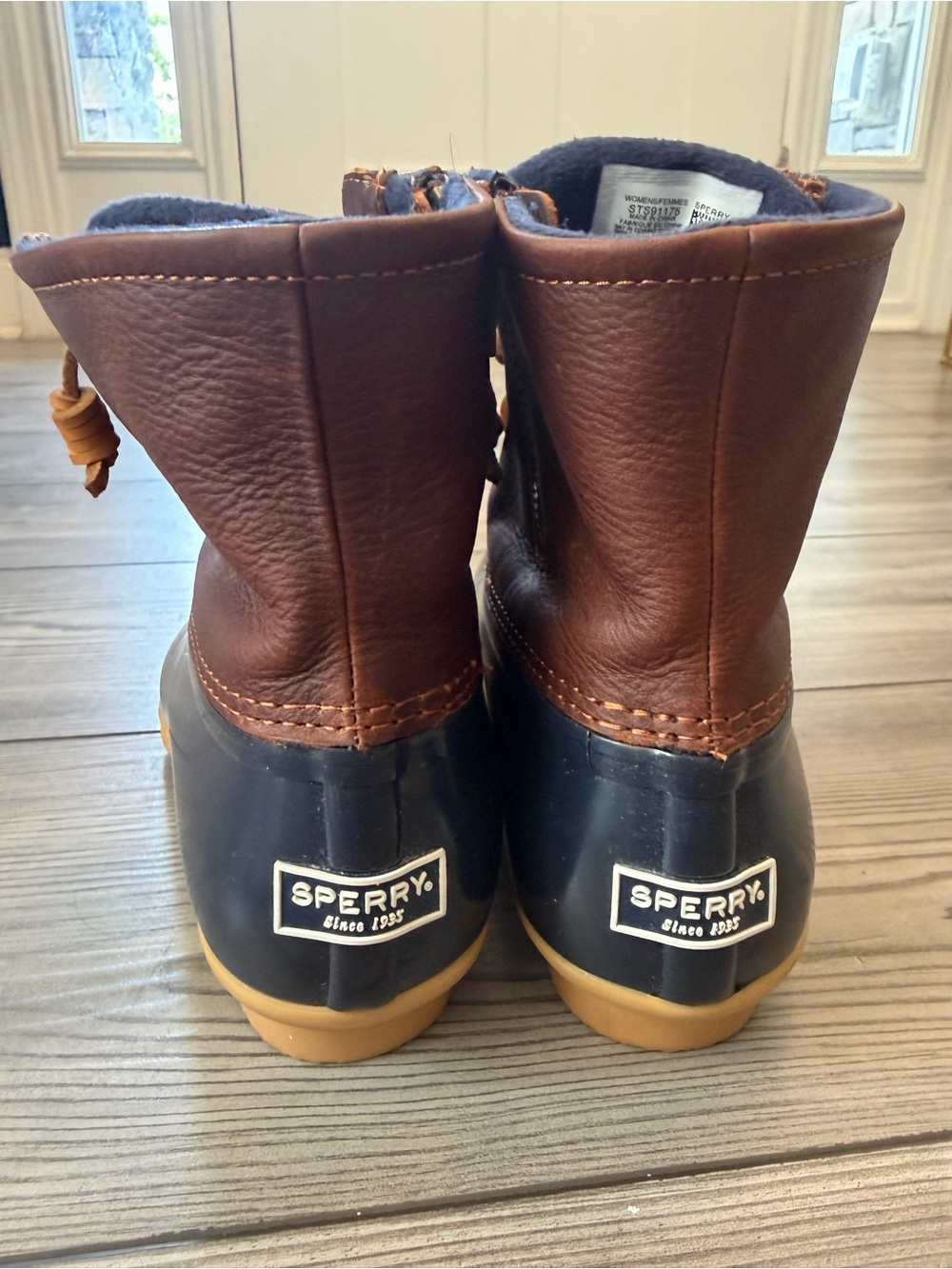 Sperry Saltwater Duck Boots Brown Leather Navy Women’s 8 - Picture 5 of 10